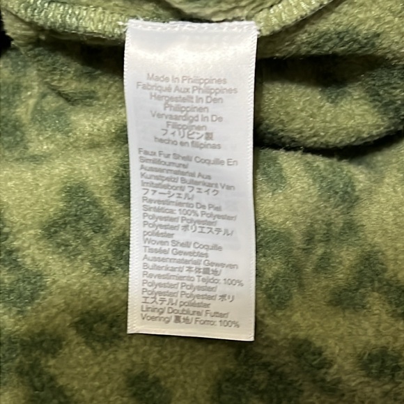 J.Crew Women's Green Leopard Quilted Button-Neck Sherpa Pullover Fleece Size S - Picture 6 of 6